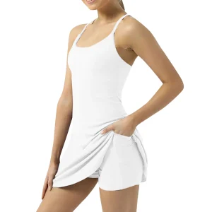 Supportive Sling Workout Dress With Built In Bra And Shorts