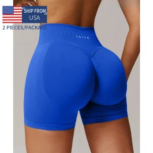 2 Pcs Seamless Women Yoga Shorts