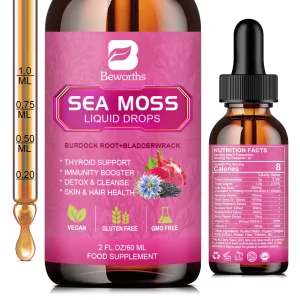 3000MG Seamoss Liquid Drop Organic Black Seed Oil & Burdock Root