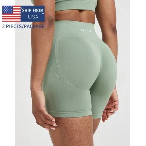 2Pcs Women's Seamless Gym Shorts