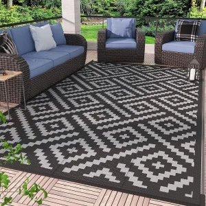 Outdoor Rug Waterproof 6x9FT Reversible Stain & UV Resistant