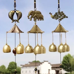 Retro Wind Chimes Copper Wind Bell Hanging Oriental Lucky Pendants